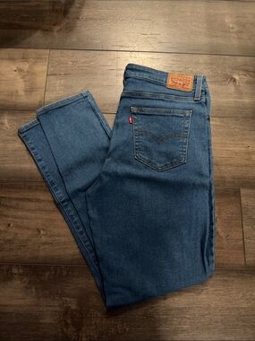 Levi's Dark Blue High-Rise Straight Jeans